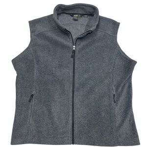 CORE365 Vest Women 2X Gray Fleece Full Zip Chin Guard Pockets Journey 78191 NWOT